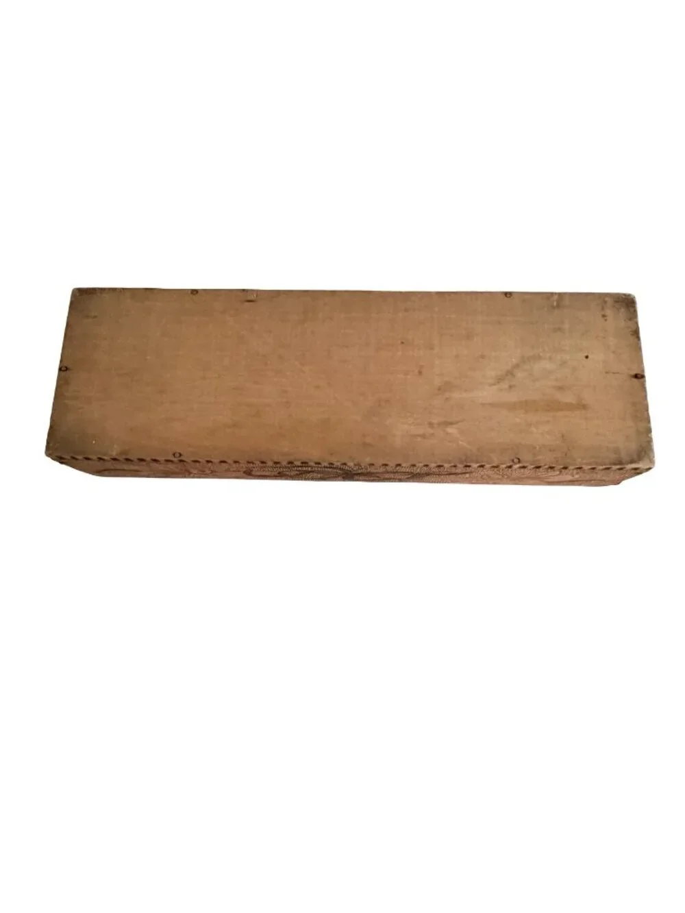 Antique c1900 Flemish Art Pyrography TIES Necktie Box Wood Burned Floral 11